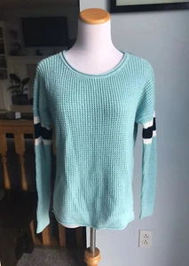 NWT Women's Juniors Hollister Cotton Crew- Neck Turquoise Sweater SZ:XS $34.95 - Picture 1 of 10