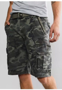 Affliction Men's Premium STRIKE CARGO Shorts w/Belt Size 36" Waist/23" long NWT