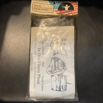 Vintage Hat Facemask Neck Gator Polar Fleece Methods Archery - Image 1 of 2
