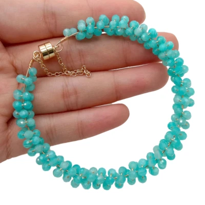 Pulsera Amazonita Peruana Azul Natural Foto 1 de 4