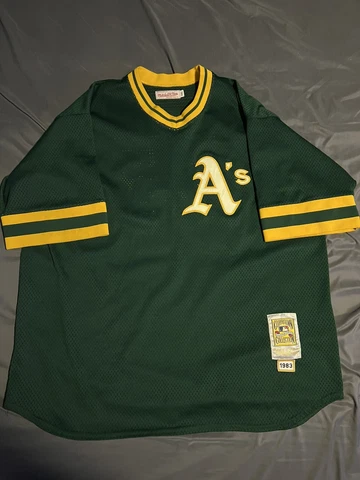 100% Authentic 1983 Rickey Henderson Oakland Athletics  Mitchell Ness Jersey 2XL Cover