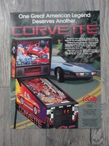 Corvette Pinball Machine Flyer Bally Original Brochure - Picture 1 of 2