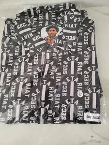 JK Collection By Old Smoke Secretariat Print Button Down Mens XL Black NEW LE - Picture 1 of 7