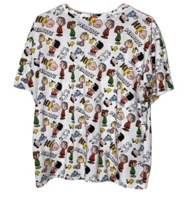 Peanuts NUEVA♈Camiseta SS Estampada Niño/Niña con Máscara Talla M~Blanco/Amarillo Foto 1 de 4