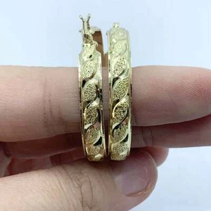 Creolen Ohrringe Gelbgold gefüllt Damenmode Creolen aretes oro laminado - Bild 1 von 6