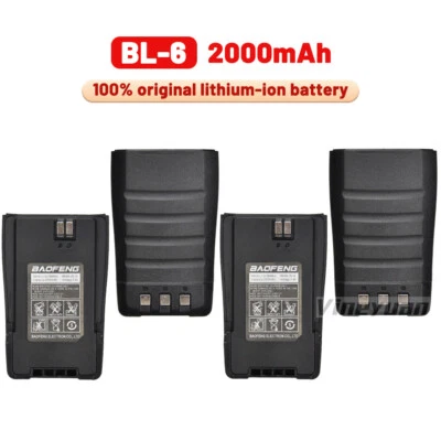 2PC Original BL-6 2000mAh Li-ion Battery for BaoFeng UV-6 Radio Walkie Talkie - Image 1 of 4