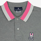 Psycho Bunny Mens Polo Shirt Size 8 Gray 100% Cotton Short Sleeve Made in Peru