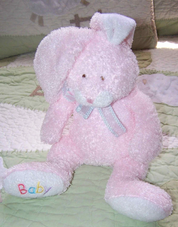 Juguete de peluche Ty Love to Baby Bunny Hop Rabbit con cinta azul 2005 10" usado en excelente estado Foto 1 de 1