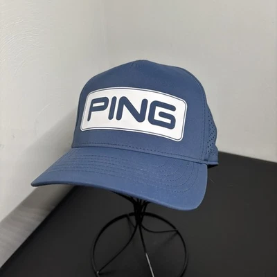 Gorra Delta Ventilada Ping Golf Tour Gorra Snapback Azul Blanco Logo Malla Ajustable Foto 1 de 4