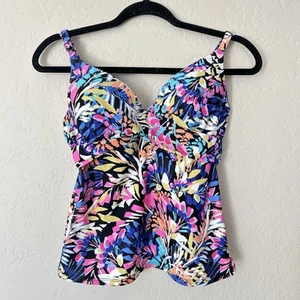 Island Escape Women's Gemini Underwire Tankini Top Smooth Padded Size 6 10 16 - Picture 1 of 3