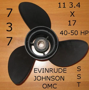 ELICA FUORIBORDO ORIGINALE 737 ACCIAIO SST 11 3/4x17 OMC EVINRUDE JOHNSON 390851 - Foto 1 di 5