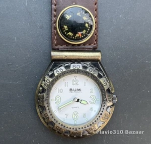 B.U.M. EQUIPMENT Bag Belt Clip Pocket Watch Japan Quartz 42mm Case - New Battery - Picture 1 of 7