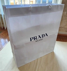 Authentische Prada Milano leere große Einkaufstasche Geschenk Papiertüte 19"x17,25"x6" - Bild 1 von 14