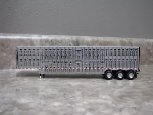 DCP 1/64 Silver White Wilson Tri-Axle Cattle Livestock Trailer Pot Farm Toy - Picture 1 of 3