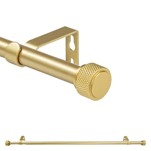 5/8" Diam Adjustable Single Drapery Curtain Rod Set w/ Maniglia Finials,28"-120" - Picture 1 of 22