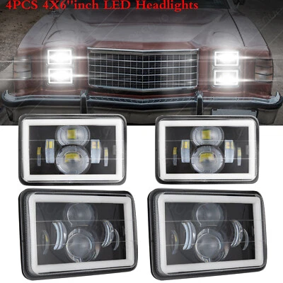 4x Faros LED 4x6" haz alto/bajo DRL aptos 1977-1981 Pontiac Firebird transmisión AM Foto 1 de 4
