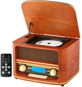 Nostalgie Retro Holz Radio mit CD USB Player Kompaktanlage Vintage Musikanlage - Afbeelding 1 van 8