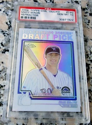 MATT MACRI 2004 Topps Chrome Refractor Rookie Card RC PSA 10 POP 1 Twins🔥🔥🔥$$ - Image 1 of 2