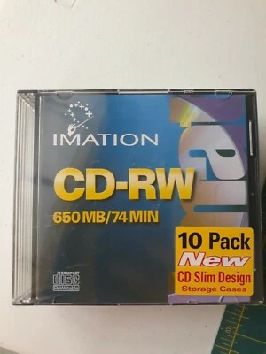 Imation CD-RW 650 MB / 74 MIN - 10 pack - New factory sealed.  - Image 1 of 4