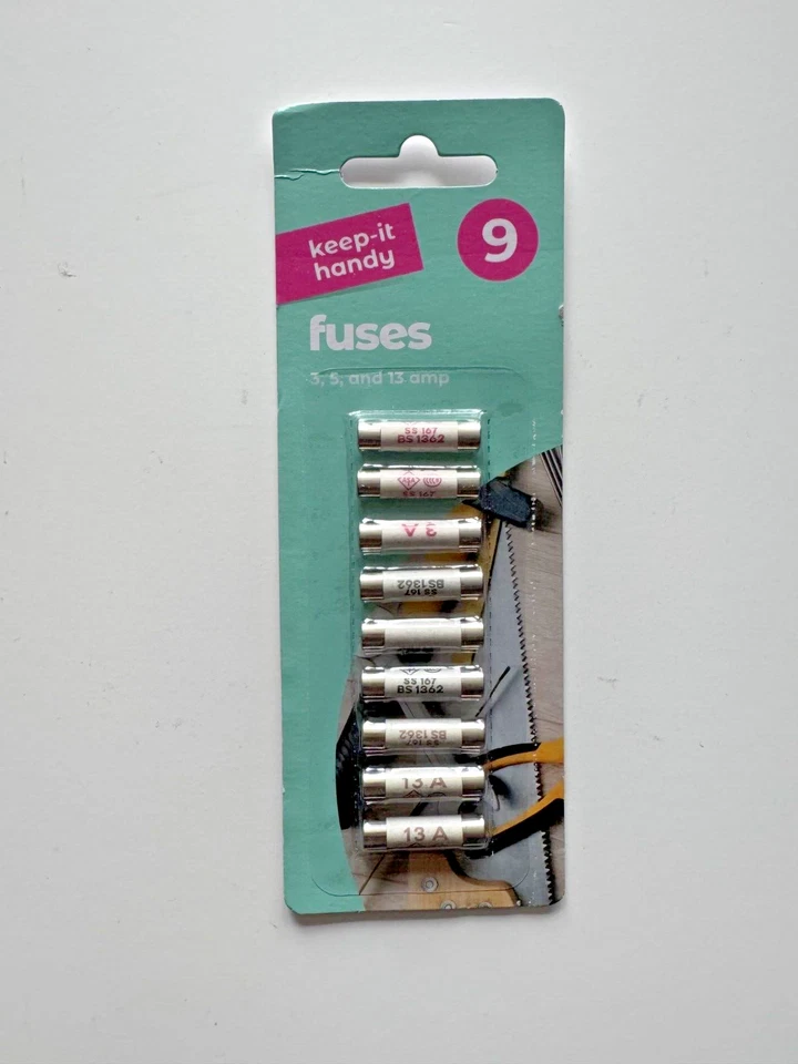 KEEP-IT HANDY Fuses Domestic Household 3/5/13 AMP 9 In Pack UK Stock Best Quality