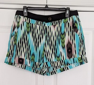 Pantalones cortos de vestir con puños Jennifer Lopez JLo Southwestern Ikat usados en excelente estado para mujer talla: 10 Foto 1 de 4