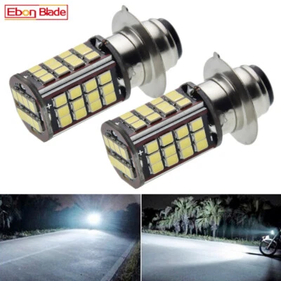 2 x P15D LED White Bulb 6V 2835 56SMD Motorbike Motorcycle Headlight Dual Light Foto 1 de 4