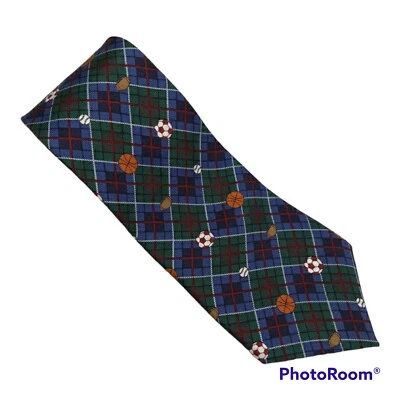 Corbata Class Club de Colección Tema Deportivo 100% Seda Hecha en EE. UU. Foto 1 de 4