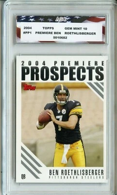 2004 Topps Premiere Prospects #PP1 Ben Roethlisberger Rookie AGC 10 Gem Mint - Image 1 of 2