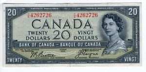 Bank of Canada 1954 $20 Twenty Dollars Beattie-Coyne Devil's Face Portrait VF+ - Picture 1 of 2
