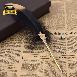 Quill Pen Vintage Feather Calligraphy Pen Refined Quill Ballpoint for Writing Si - Picture 1 of 2