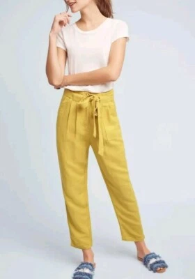 Anthropologie Elevenses Mo:vint  Sz.M PLEATED TIE-WAIST PANTS $128 EUC  - Image 1 of 4