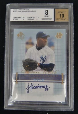 2003 SP AUTHENTIC #182 JOSE CONTRERAS BGS 8 NM-MT AUTO 10 318/500 - Image 1 of 2