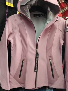 bebe Sport Women Hooded Jacket Fleece Lined Full Zip, Pockets Dk Dusty Rose SZ S - Picture 1 of 4