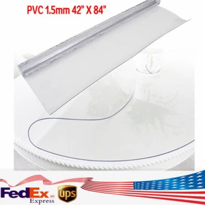 Transparent Plastic Table Cover PVC Tablecloth Protector Pad Desk Mat 42 "X 84" - Picture 1 of 11