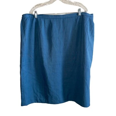 Mujer Azul Falda Lápiz Talla 24W Worthington Elástica Trasera Cintura Cremallera Foto 1 de 4