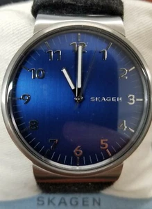 Skagen SKW6232 Ancher Blue Dial Black Felt Strap Men's Watch - Picture 1 of 1