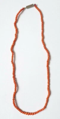 Ancien collier de perles de corail  fermoir en OR coral necklace - Photo 1/4
