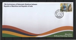 Mauritius 2023 FDC Diplomatic Relations India, Peacock, Kestrel, joint issue - Picture 1 of 1