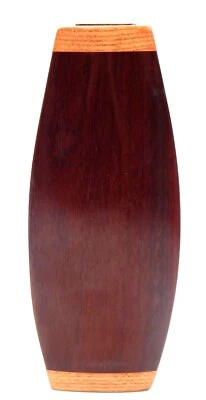 Vaso decorativo quadrado 13"T com incrustação de madeira de dois tons caixa e cano resistente - Imagem 1 de 4