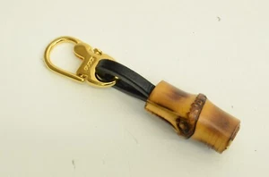 Authentic Gucci Vintage Bamboo Toggle Charm Keychain GP Clip Jewelry Accessory - Picture 1 of 14