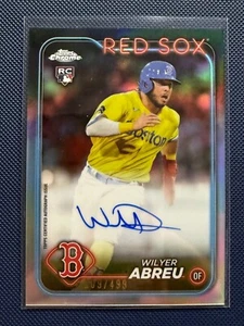 2024 Topps Chrome Wilyer Abreu RA-WA Refractor Auto /499 RC Boston Red Sox - Picture 1 of 2