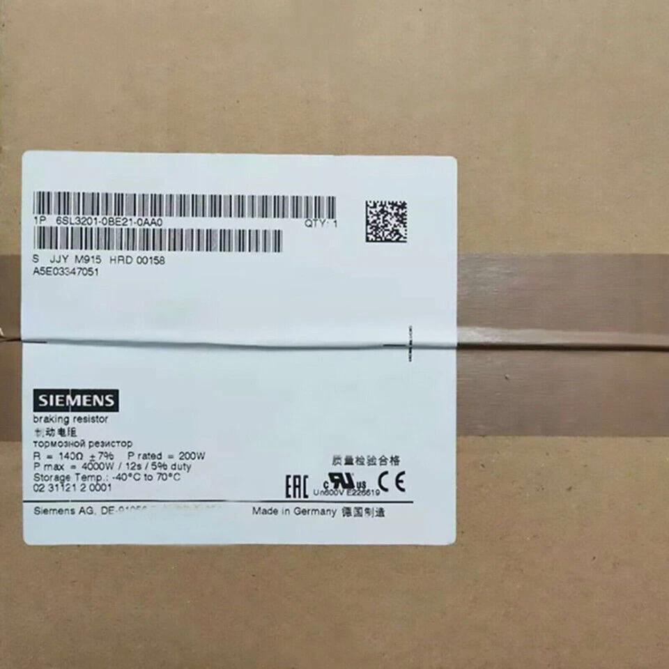 Résistance de freinage 2 2 - 4 Kw Siemens 6sl3201-0be21-0aa0 1 Pc(s)