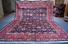 Floral Vintage Caucasian Blue Area Rug 10x13 Hand Knotted Oriental Wool Carpet