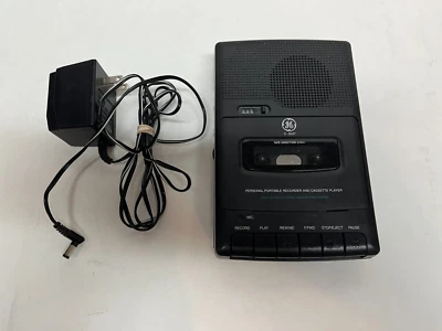 Grabadora y reproductor de casete portátil personal GE 3-5027A de colección, probado, negro Foto 1 de 4
