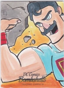 2019 Cryptozoic Bombshells III 3 Sketch Card Superman by Gordon Wills - Picture 1 of 2