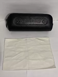 Estuche para gafas de cuero granulado negro CHROME HEARTS con paño de limpieza original - Imagen 1 de 12