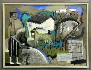 CHARLES CHARTIER "FEMME CHAVRES" | ORIGINAL OIL/BOARD | 25 X 31" | MAKE AN OFFER - Picture 1 of 3