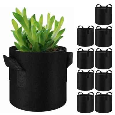 5-20tlg/set Pflanzsäcke Mit Henkeln Pflanztasche Grow Plant Bags Pflanzbehälter - Bild 1 von 4