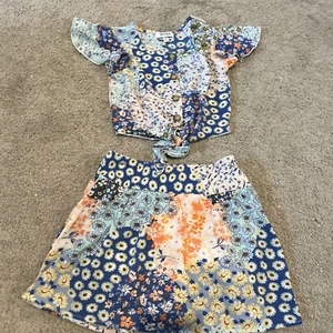Speechless Girls Light Blue Tie Front Top & Skort Set Size 8 - Picture 1 of 8