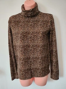Ladies Zara Leopard Print Long Sleeve Roll Neck Top Size Medium (10) - Picture 1 of 5